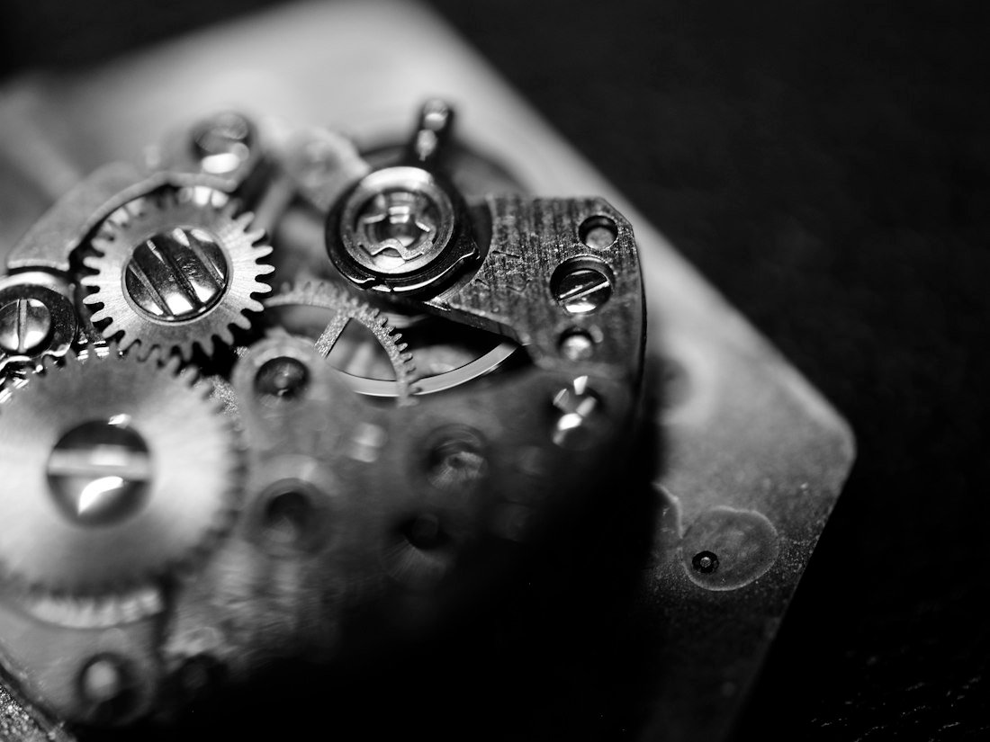 Mechanical watch movement detail
